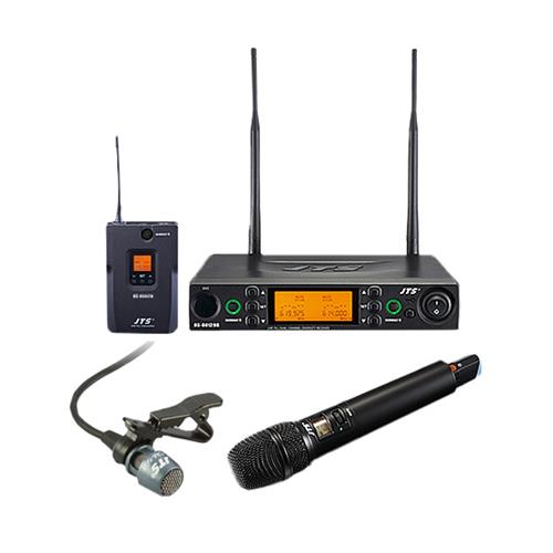 RU8012DB UHF system 2 channel 2 x belt pack transmitters and lapel mics 520-556 MHz