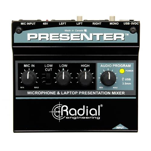 Radial PRESENTER - AV presentation interface w/ USB, 3.5mm, & Mic ins, Stereo balanced outs 