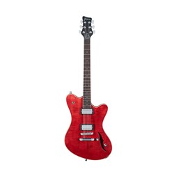 Framus "Television" Teambuilt. Burgundy Red Stain High Polish Fixed Bridge, Humbuckers, Bag