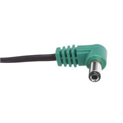 Cioks Type 4 - 5,5/2,5mm DC-plug, centre positive, L-shape, 50cm (green)